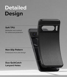 Ringke Onyx Compatible with Google Pixel 8 Pro Case, Enhanced Grip Tough Flexible TPU Shockproof Rugged TPU Bumper Drop Protection Phone Cover - Black